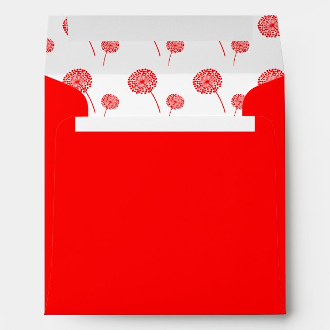 Red Dandelions Pattern Envelopes (Back (Bottom))
