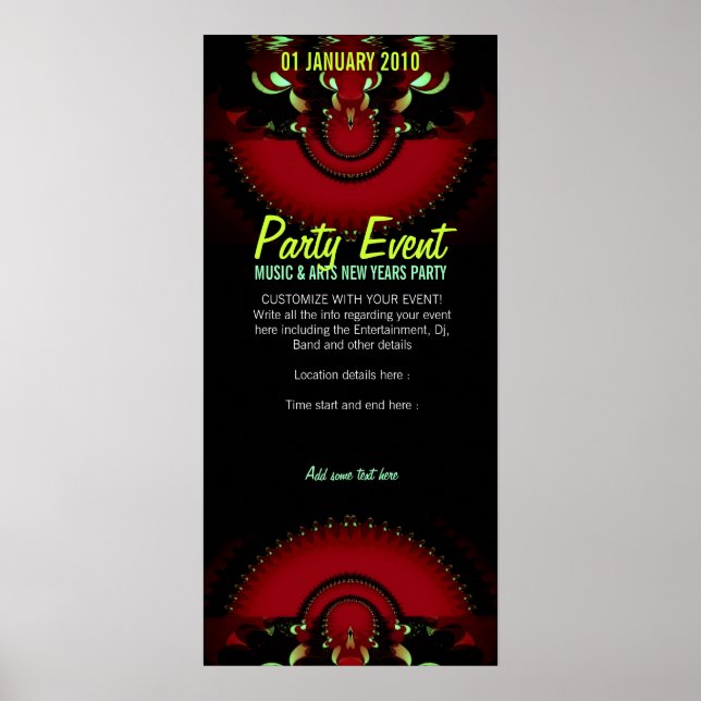 RED DARK FANTASY Party Poster (Front)