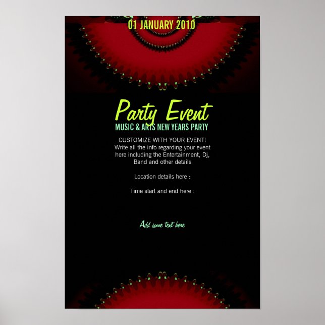 RED DARK FANTASY Party Poster (Front)