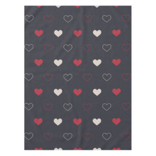 Red & dark Heart Seamless Pattern Cute Minimal Tablecloth