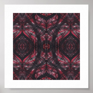Red Dark Red Abstract Watercolor Art Poster