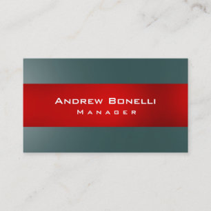 Red Dark Slate Grey Creative Manager Business Card