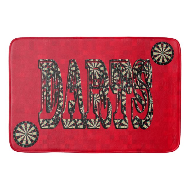 Red Darts Design, Bath Mat (Front)