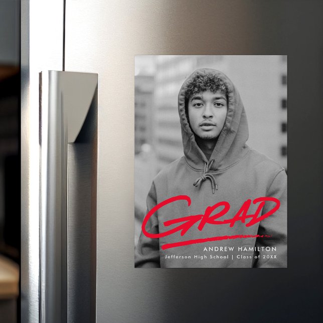 Red | Dashed Photo Graduation Announcement (Creator Uploaded)