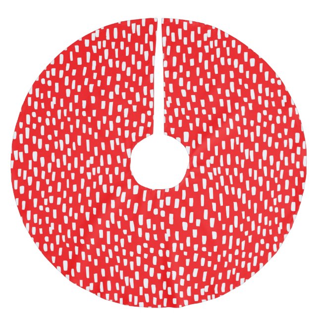 Red Dashingly Bright Brushed Polyester Tree Skirt (Front)