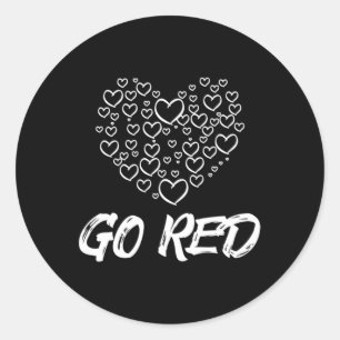 Red Day Go Red Heart Disease Awareness Gifts Women Classic Round Sticker