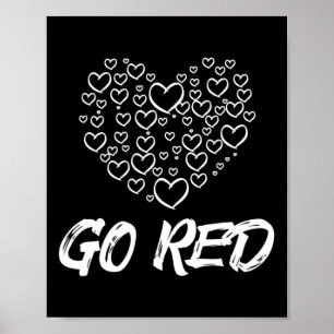 Red Day Go Red Heart Disease Awareness Gifts Women Poster
