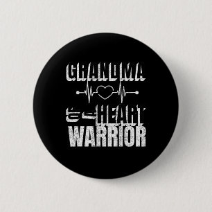 Red Day Grandma Of A Heart Warrior Saying 6 Cm Round Badge