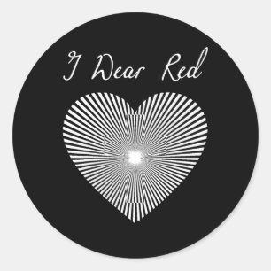 Red Day Heart Ribbon Costume Heart Disease Month  Classic Round Sticker