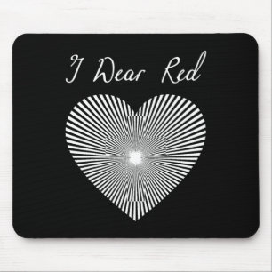 Red Day Heart Ribbon Costume Heart Disease Month Mouse Mat