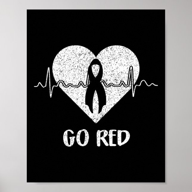 Red Day Heart Ribbon Costume Heart Disease Month  Poster (Front)