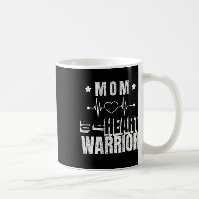 Red Day Mum Of A Heart Warrior Saying  Coffee Mug (Right)