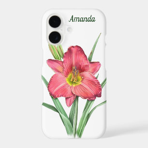Red Daylily Botanical Art Personalised