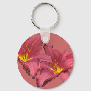 Red Daylily Coordinating Items Key Ring