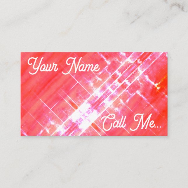 Red dazzling light up Business Card (Front)