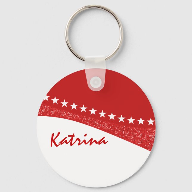Red Dazzling Star Curves Keychain (Front)