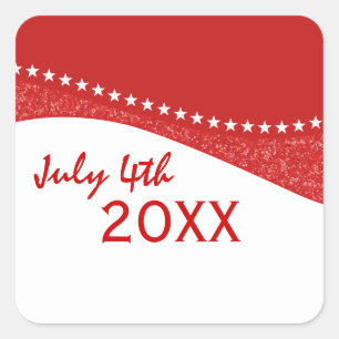 Red Dazzling Star Curves Stickers