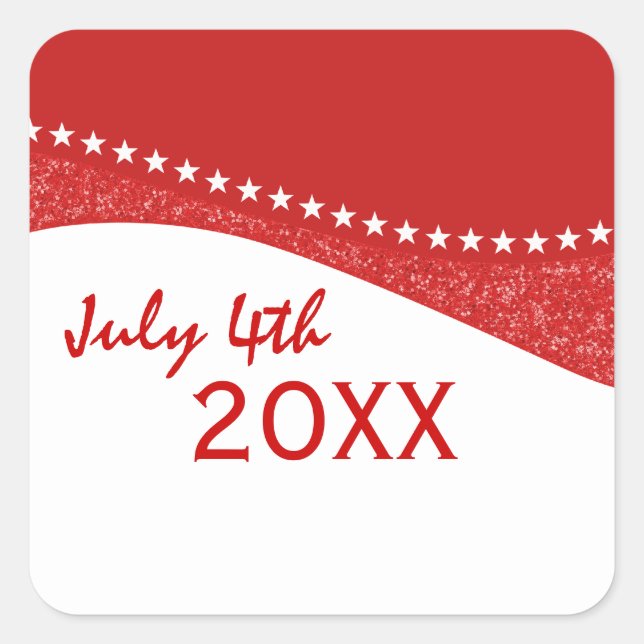 Red Dazzling Star Curves Stickers (Front)