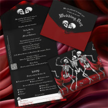 Red Death Dancing Skeletons Gothic Wedding
