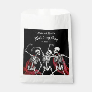 Red Death Dancing Skeletons Gothic Wedding Favour Bags