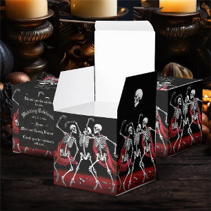Red Death Dancing Skeletons Gothic Wedding Favour Box