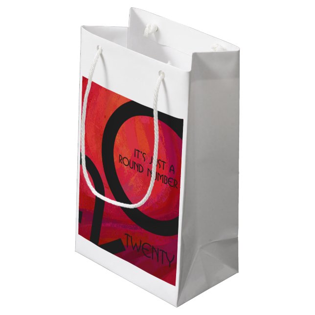 Red Decade Birthday Small Gift Bag (Back Angled)