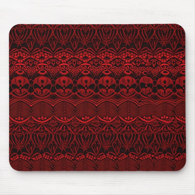 Red Deco Lace Mouse Mat (Front)