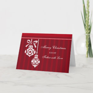 Red Decorations Dad Merry Christmas Card