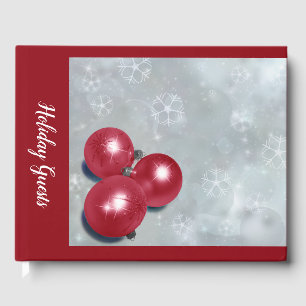 Red Decorations Guest Book