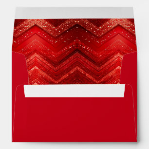 Red Decorative Christmas Glitter Holiday Envelope
