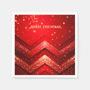 Red Decorative Christmas Glitter Holiday Napkin