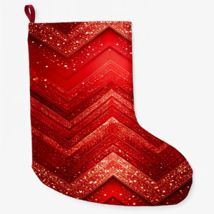 Red Decorative Christmas Glitter Holiday Stocking