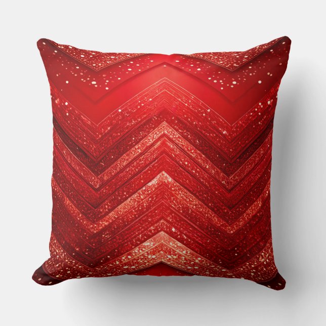 Red Decorative Christmas Holiday Throw Pillow (Front)