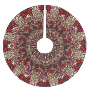 Red Decorative Christmas Tree Skirt