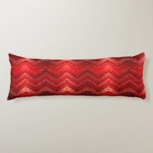 Red Decorative Glitter Body Pillow