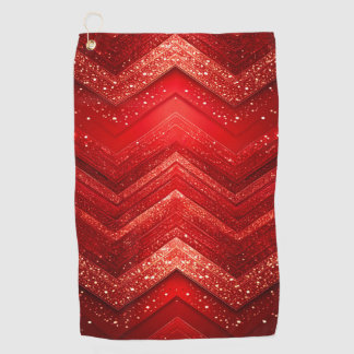 Red Decorative Glitter Golf Towel