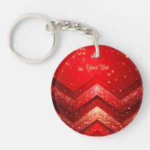 Red Decorative Glitter Keychain