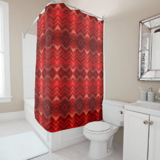 Red Decorative Glitter Shower Curtain