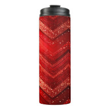 Red Decorative Glitter Thermal Tumbler