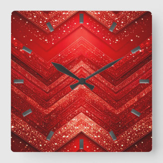 Red Decorative Glitter Wall Clock