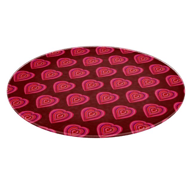 red decorative heart cutting board (Corner)