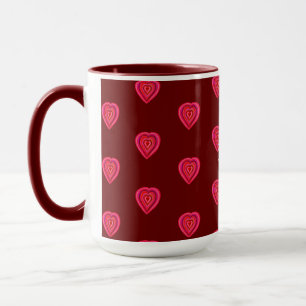 red decorative heart mug