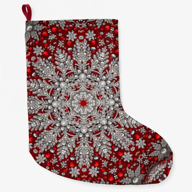 Red Decorative Holiday Stocking (Front)