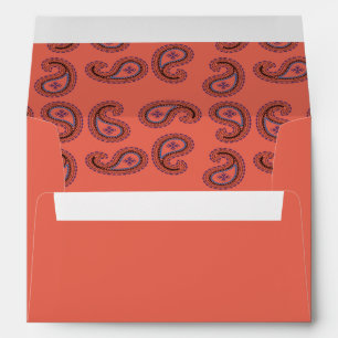 Red decorative paisley pattern envelope
