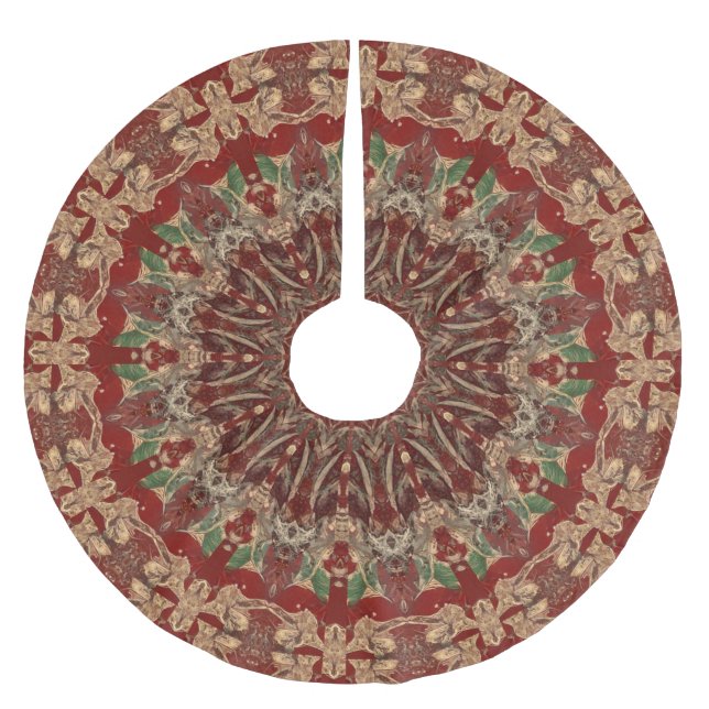 Red Decorative Tree Skirt (Front)