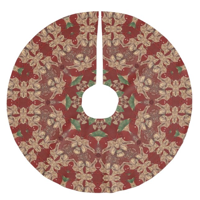 Red Decorative Tree Skirt (Front)
