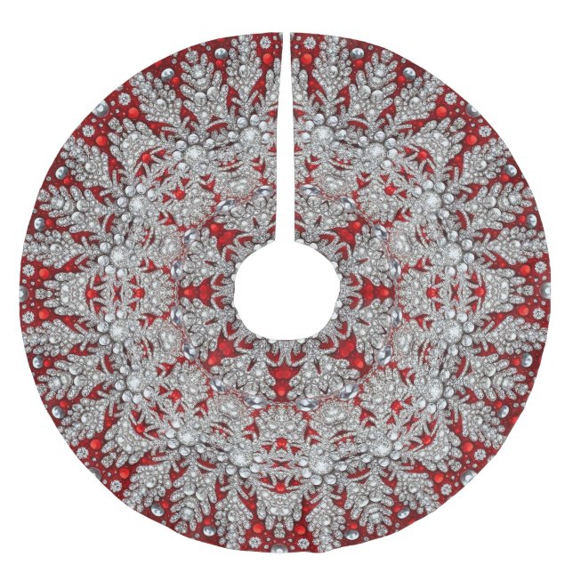 Red Decorative Tree Skirt (Front)