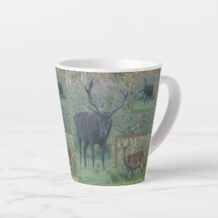 Red Deer Collage Latte Mug