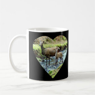 Red Deer Doe and Baby Deer Mug