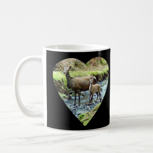 Red Deer Doe and Baby Deer Mug (Left)
